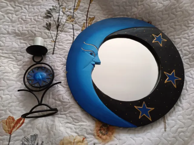 Specchio Luna con Portacandele Luna