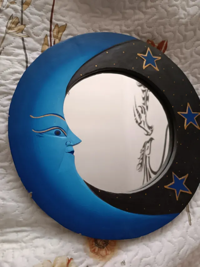 Specchio Luna con Portacandele Luna