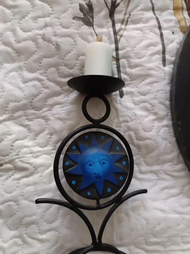 Specchio Luna con Portacandele Luna