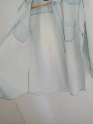 Camisa vaquera azul hombre Talla M tela fina