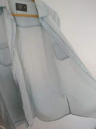 Camisa vaquera azul hombre Talla M tela fina