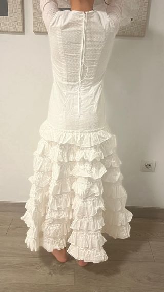 Traje Flamenca Niña Blanco