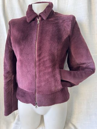 pelliccia sintetica bordeaux/ prugna vintage