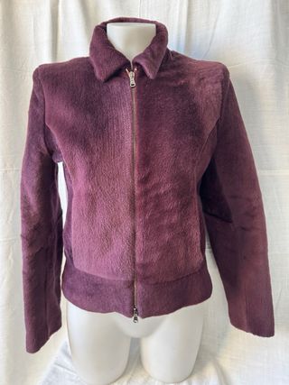 pelliccia sintetica bordeaux/ prugna vintage