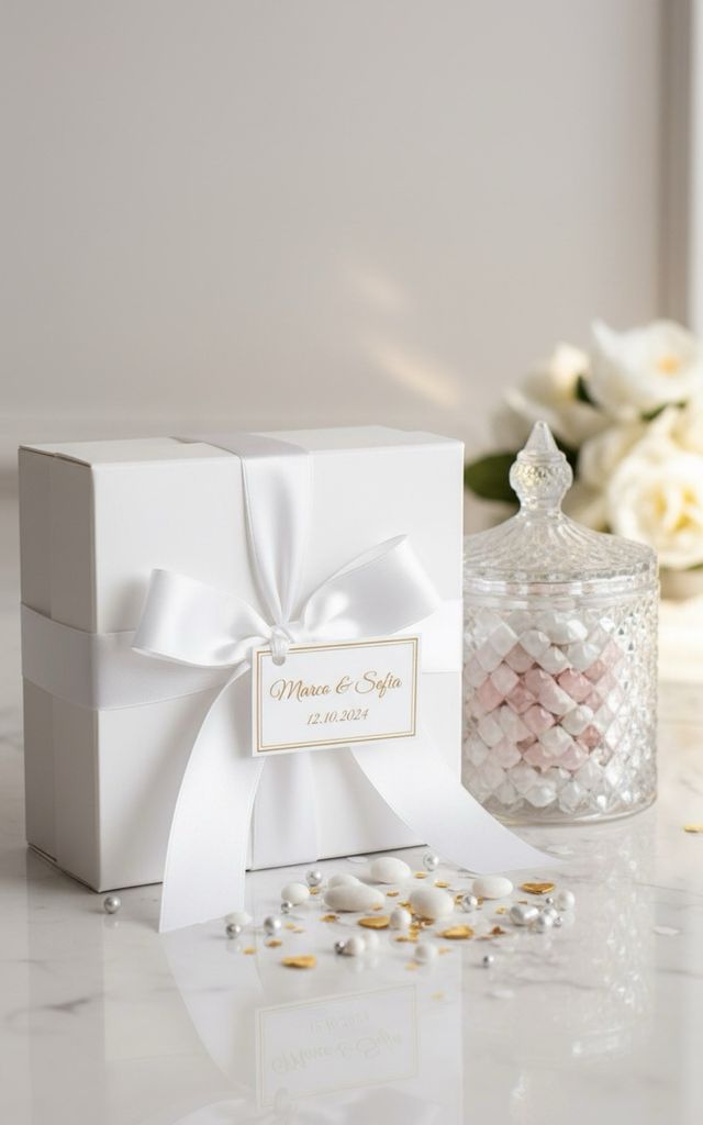 Scatola bomboniera e barattolo cristallo
