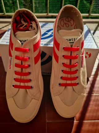 Superga Panatta Ecru/Rosso Taglia 42