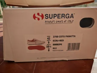 Superga Panatta Ecru/Rosso Taglia 42