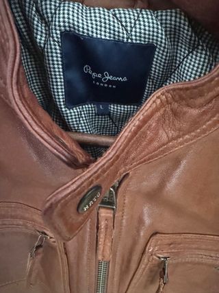 Chaqueta de piel Pepe Jeans hombre marrón