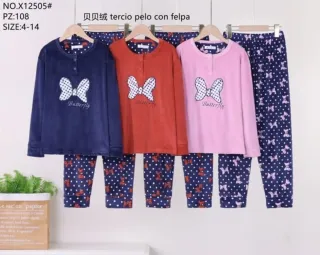 Pijama Criança Veludo Borboleta