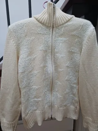 Cardigan in pura lana con zip