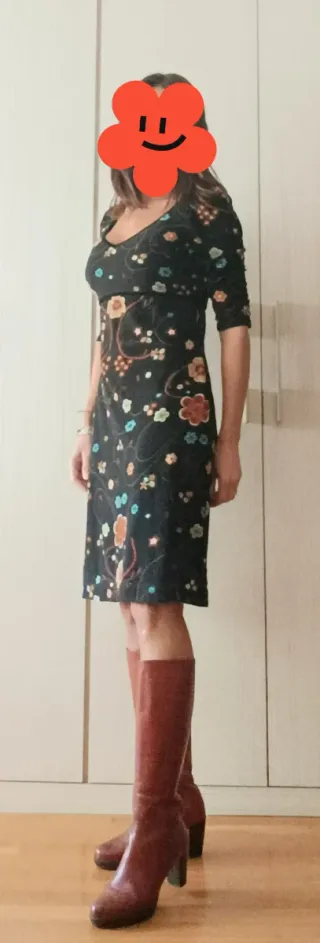 Vestido estampado floral negro