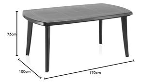 Mesa Jardín Extensible Atlantic Resina Antracita