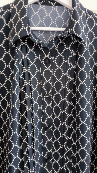 Vestido camisero Zara negro y blanco