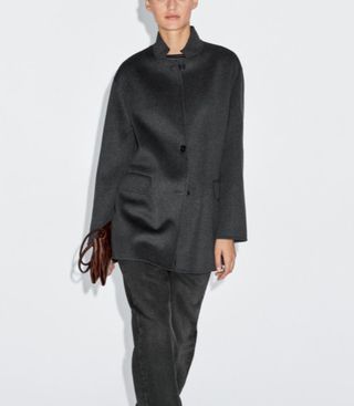 Abrigo lana Massimo Dutti gris