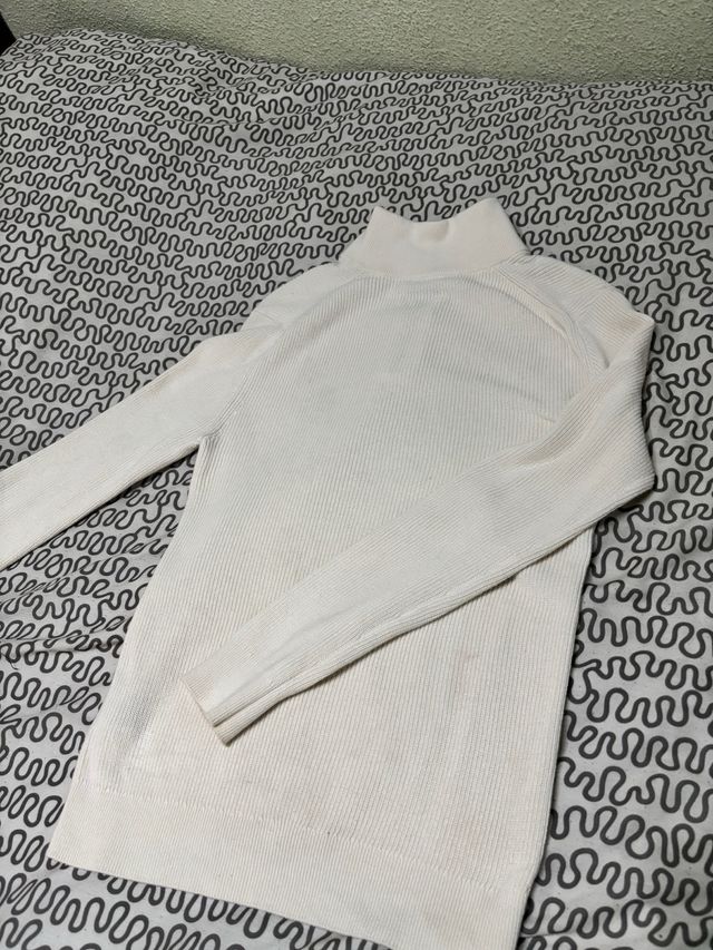 Jersey cuello cremallera beige