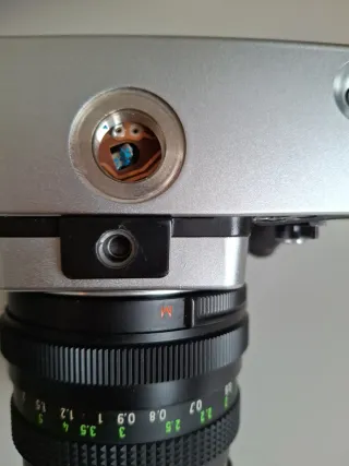 Cámara Praktica MTL5B con funda y flash