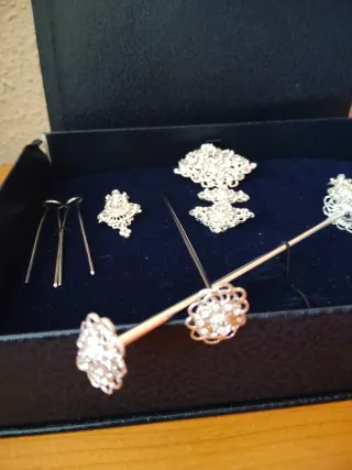 Aderezo Fallera Niña Plata, talla mediana