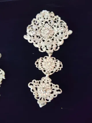 Aderezo Fallera Niña Plata, talla mediana