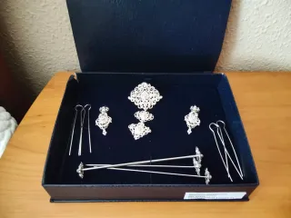 Aderezo Fallera Niña Plata, talla mediana