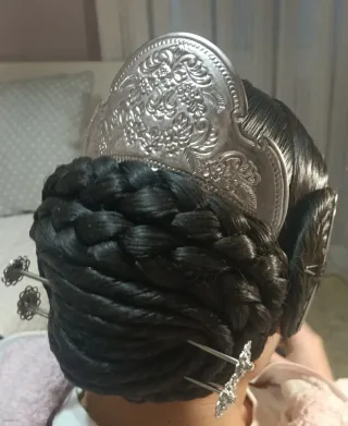 Aderezo Fallera Niña Plata, talla mediana