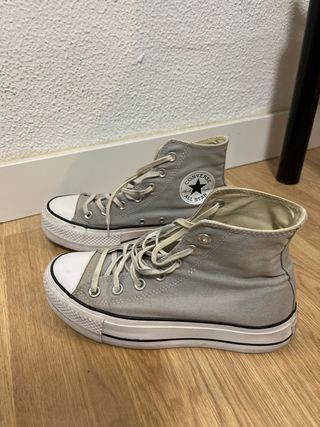 Converse All Star Plataforma Gris Talla 37