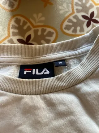 Sudadera Fila Retro Vintage Blanca Roja Y2K 90s