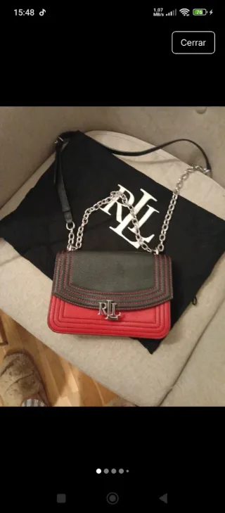 Bolso Ralph Lauren Mujer Negro y Rojo
