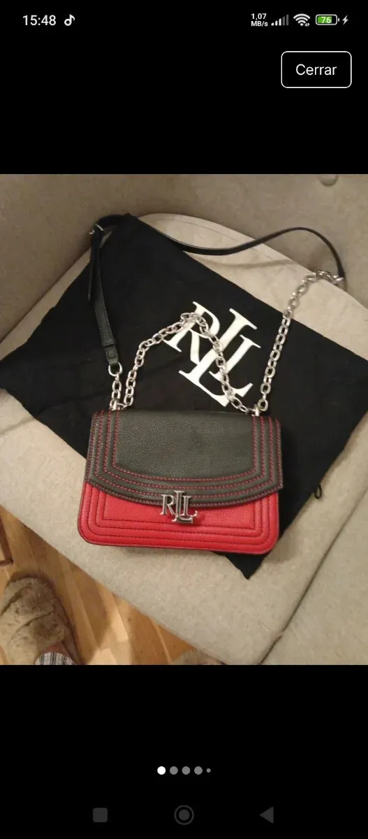Bolso Ralph Lauren Mujer Negro y Rojo