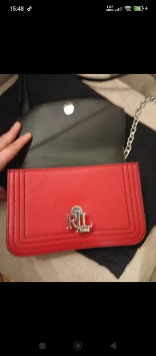 Bolso Ralph Lauren Mujer Negro y Rojo