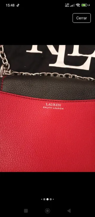 Bolso Ralph Lauren Mujer Negro y Rojo