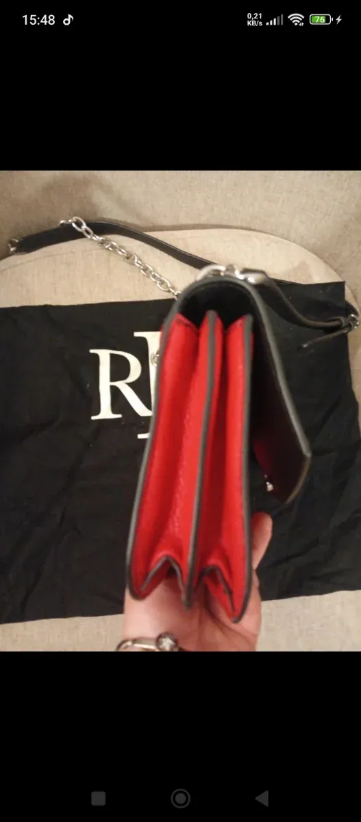 Bolso Ralph Lauren Mujer Negro y Rojo