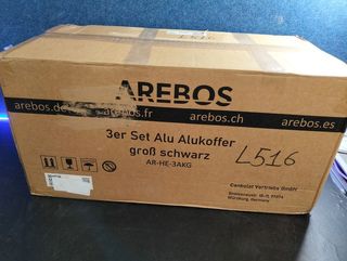 Arebos Set 3 Maletines Aluminio 200L con Cerradura