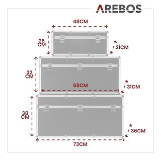 Arebos Set 3 Maletines Aluminio 200L con Cerradura