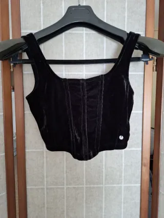 Top Corsé Terciopelo Negro