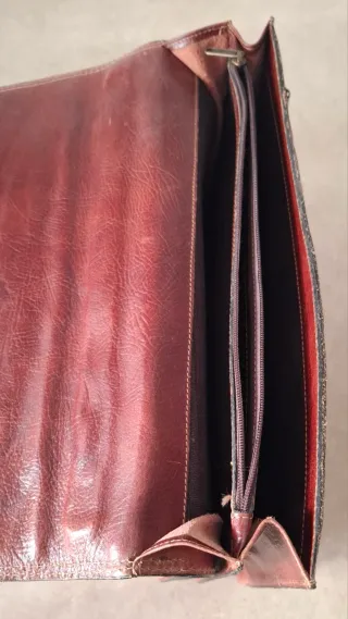 Cartera Piel Vintage Escolar/Ejecutiva Marrón