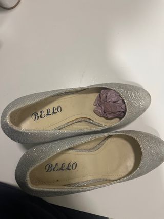 Zapatos de fiesta BELLO plateados