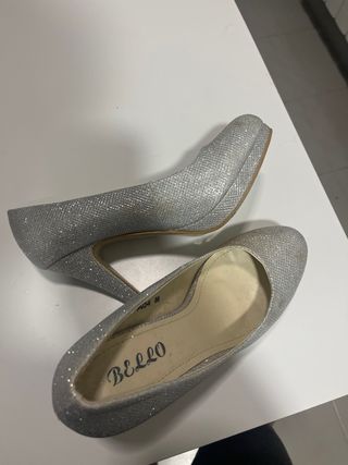 Zapatos de fiesta BELLO plateados