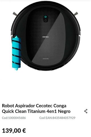 Robot Aspirador Cecotec Conga Quick Clean Titanium