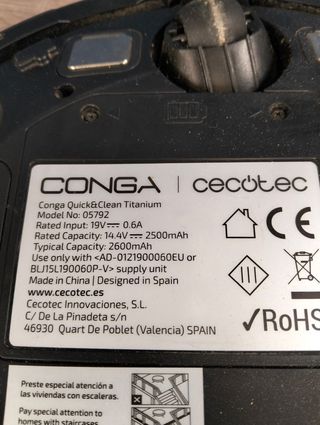 Robot Aspirador Cecotec Conga Quick Clean Titanium