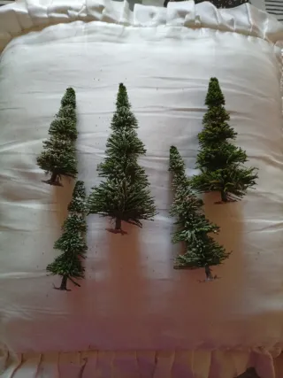 Set 5 alberi abete per presepe