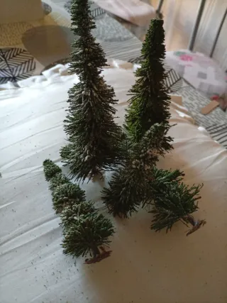 Set 5 alberi abete per presepe