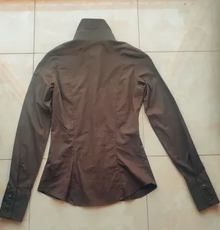 Camisa marrón mujer manga larga