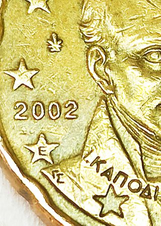 Moneda 20 céntimos Grecia 2002