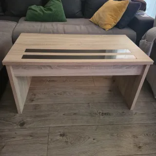 Comedor Chapa de Madera y Cristal: Mesa y 4 Sillas