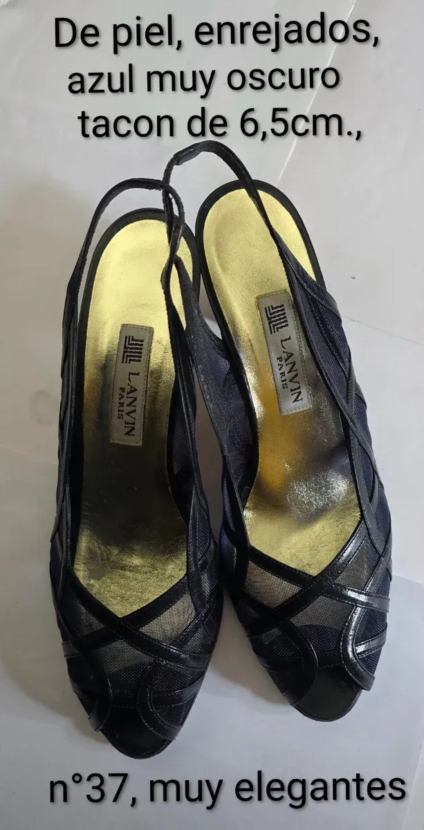 Zapatos Lanvin Paris Piel Enrejados Tacon 6.5cm Ta