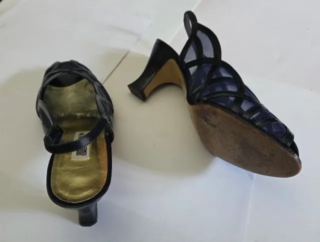 Zapatos Lanvin Paris Piel Enrejados Tacon 6.5cm Ta