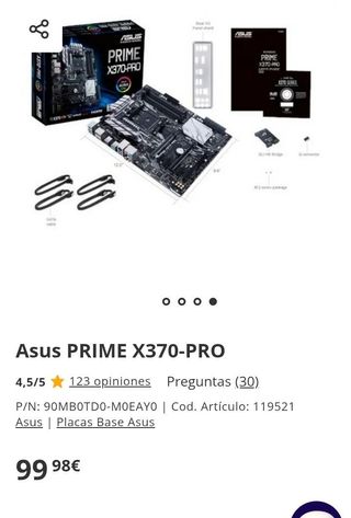 Placa Base Asus Prime X370-Pro AM4 ATX