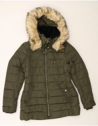 Plumífero Zara verde con capucha