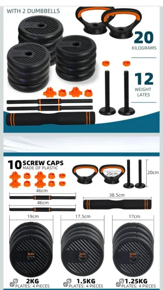 Mancuernas Ajustables y Barra Fitness