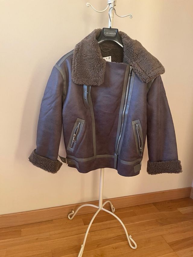 Cazadora Biker Mujer Marrón